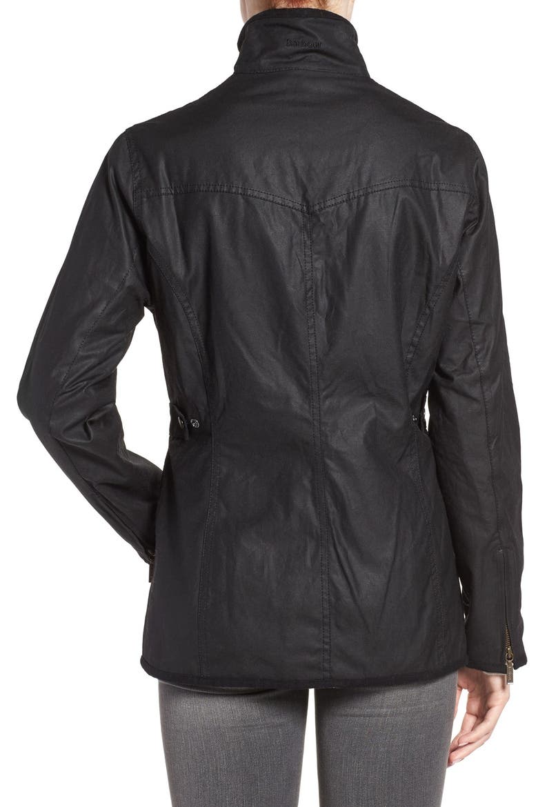 Waxed Cotton Utility Jacket, Alternate, color, BLACK