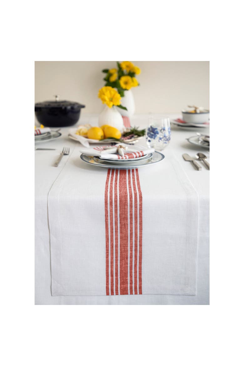 Linen Table Runner - Farmhouse, Main, color, Red and White