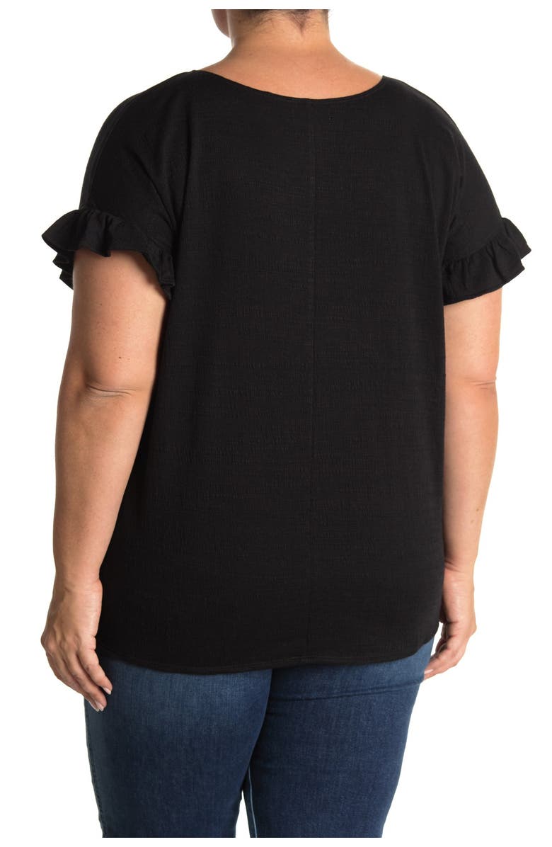 MAX STUDIO Ruffle Cuff Crew Neck T-Shirt, Alternate, color, 