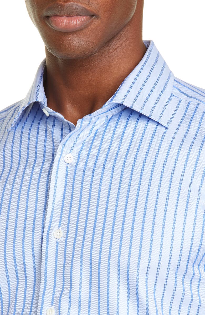 Canali Regular Fit Stripe Dress Shirt, Alternate, color, 