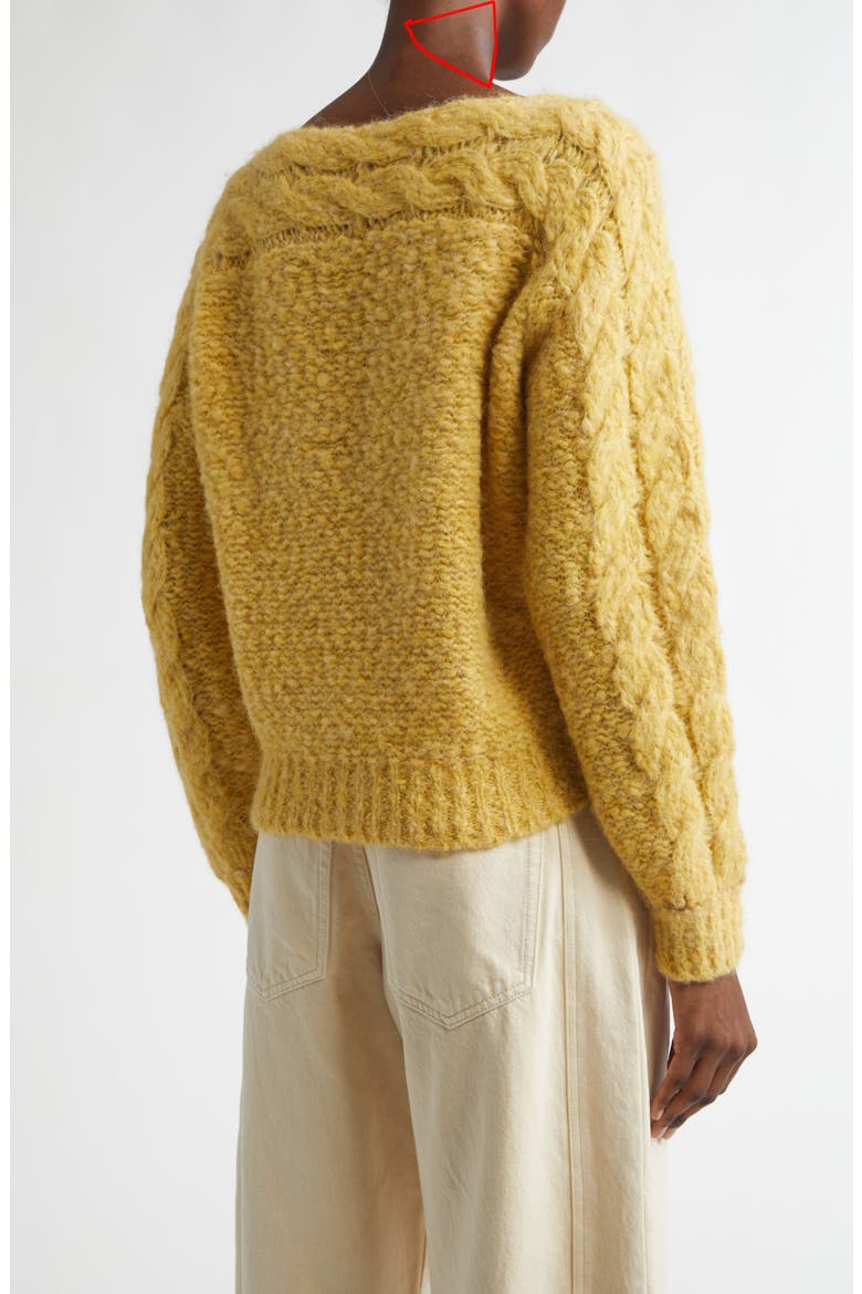 Ponara Cable Knit Sweater, Alternate, color, LIGHT YELLOW