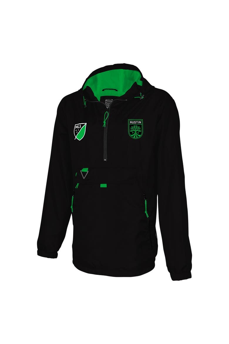 Men's Stadium Essentials Black Austin FC Compete Quarter-Zip Hoodie Jacket, Alternate, color, Black