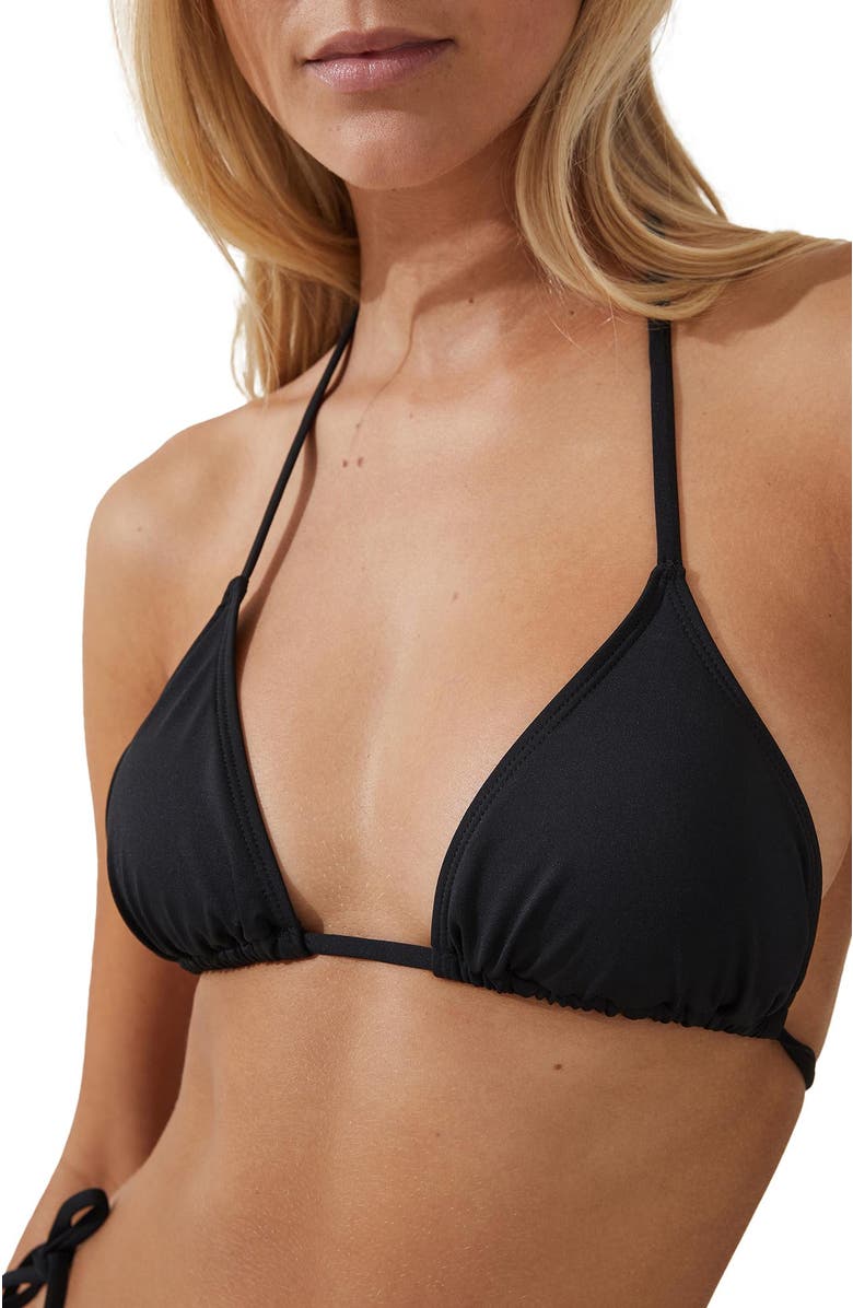COTTON ON BODY Women's Slider Triangle Bikini Top, Alternate, color, Black