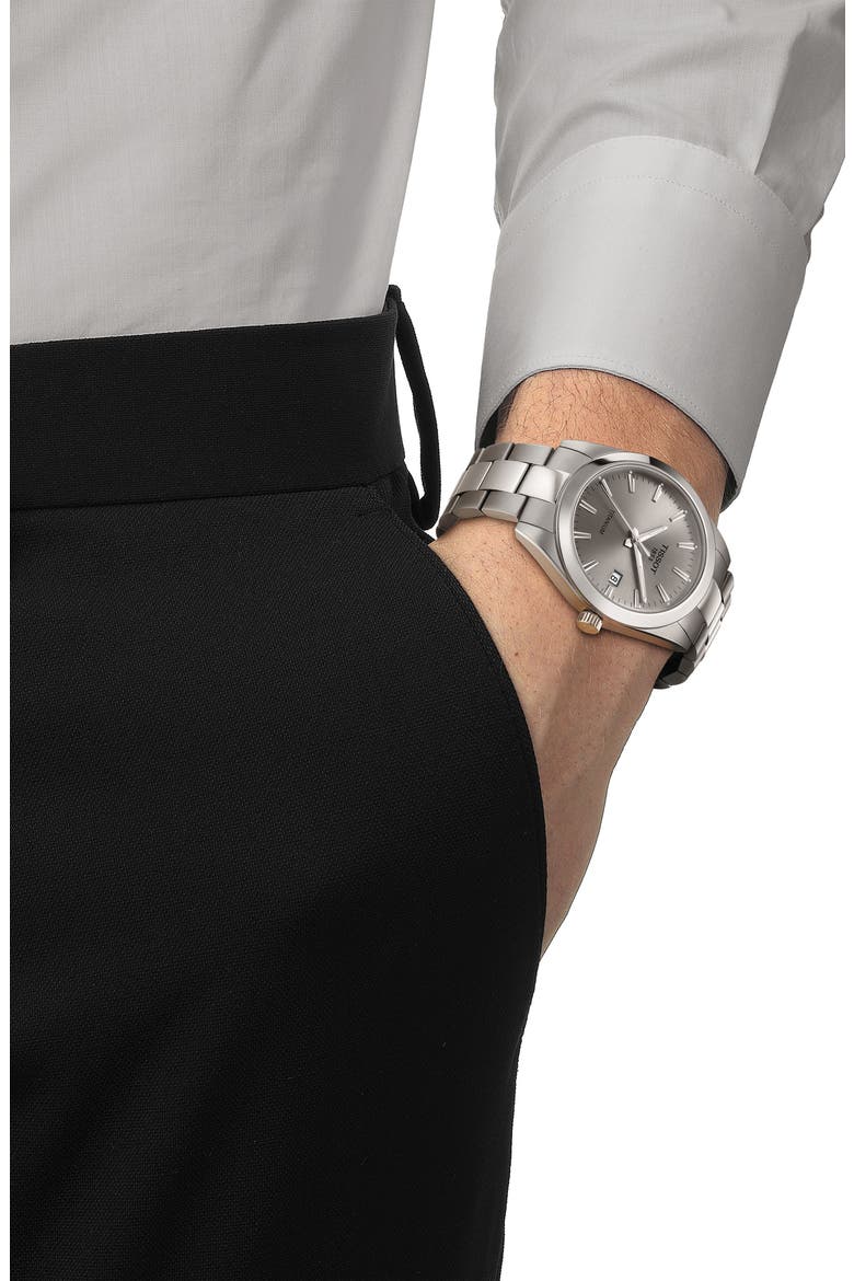 Gentleman Titanium Bracelet Watch, 40mm, Alternate, color, GREY