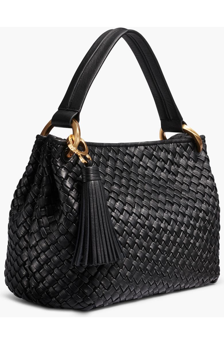 Donna Karan New York Glenwood Woven Shoulder Bag, Alternate, color, Black/Gold