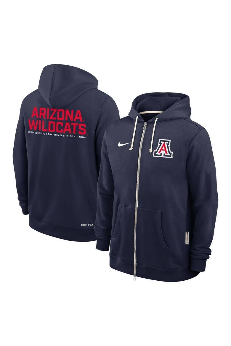 Men's Nike Navy Arizona Wildcats 2025 Sideline Standard Issue Dri-FIT Full-Zip Hoodie, Alternate, color, Navy