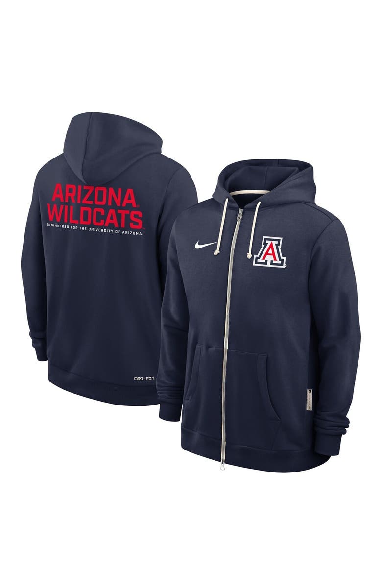 Nike Men's Nike Navy Arizona Wildcats 2025 Sideline Standard Issue Dri-FIT Full-Zip Hoodie, Alternate, color, Navy