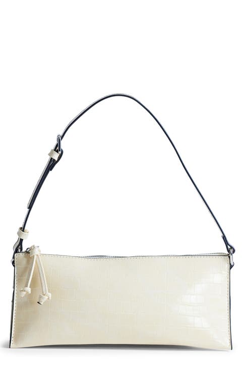 Simone Croc Embossed Faux Leather Shoulder Bag