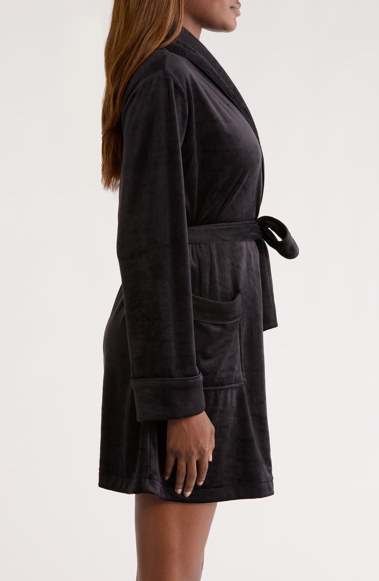 Nordstrom Luxe Velour Robe, Alternate, color, Black