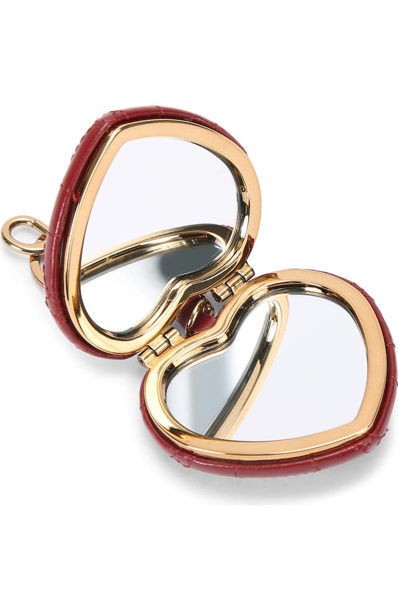 Kurt Geiger London Kensington Heart Mirror Bag Charm, Alternate, color, Red