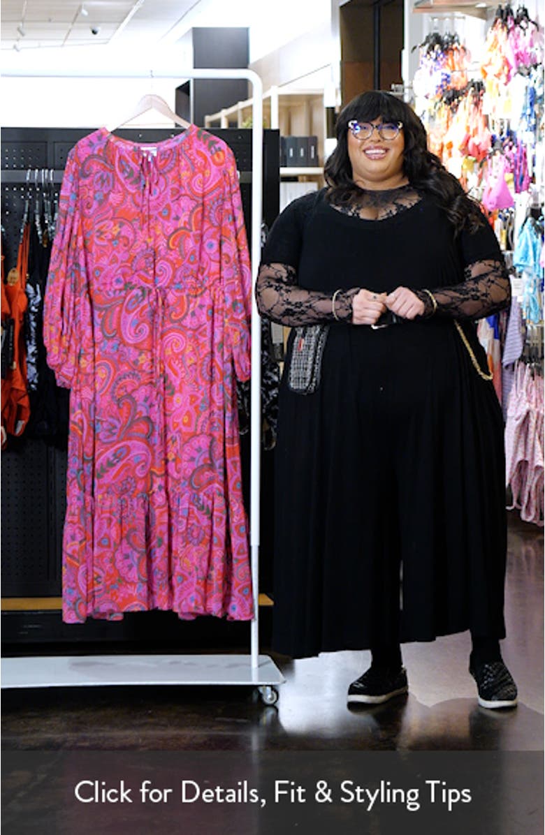Anais Paisley Long Sleeve Georgette Midi Dress, sales video thumbnail