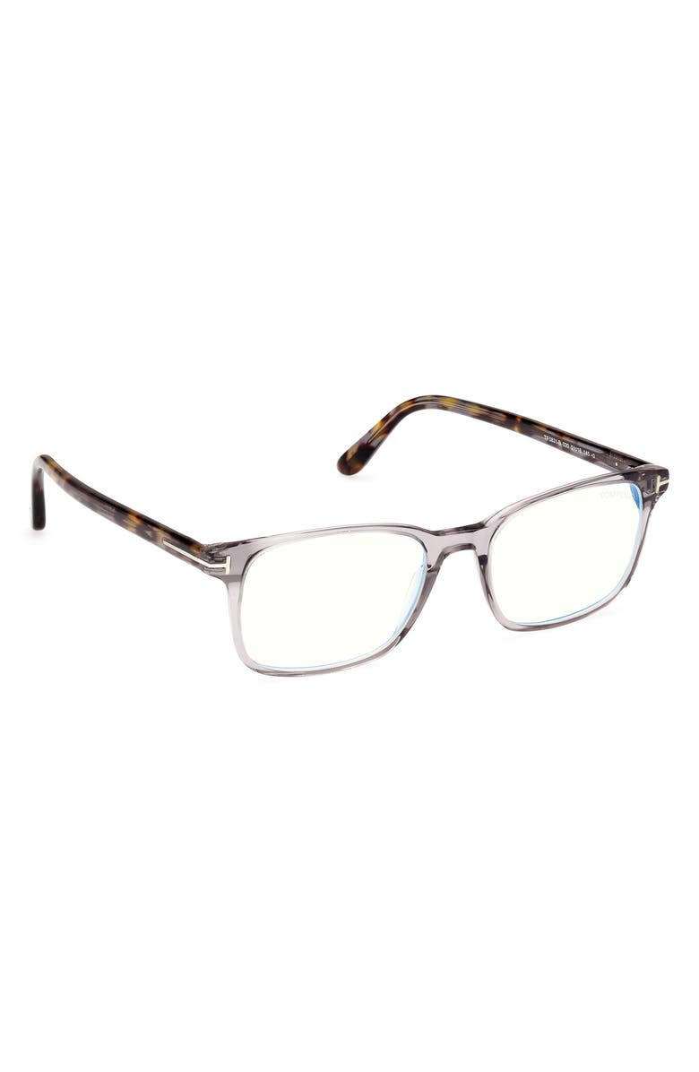 TOM FORD 51mm Square Blue Light Blocking Reading Glasses, Alternate, color, Grey/ Other