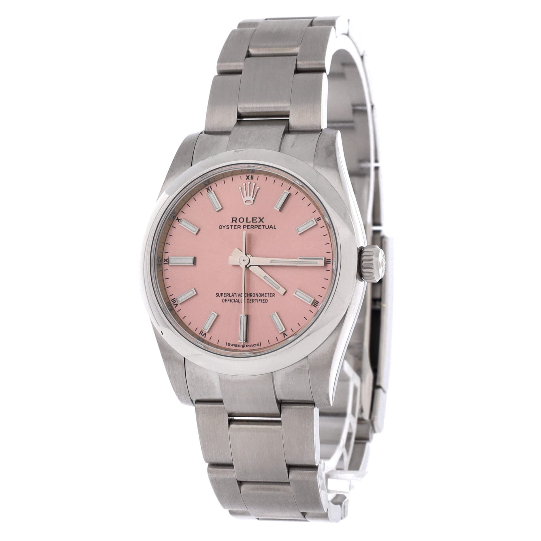 Oyster Perpetual Pink Automatic Watch Stainless Steel 34, Alternate, color, Metallic Silver