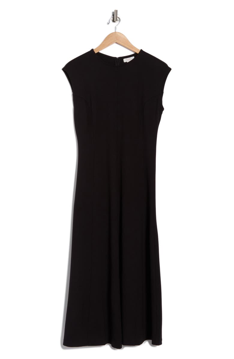 NORDSTROM RACK Seamed Ponte Fit & Flare Midi Dress, Alternate, color, Black