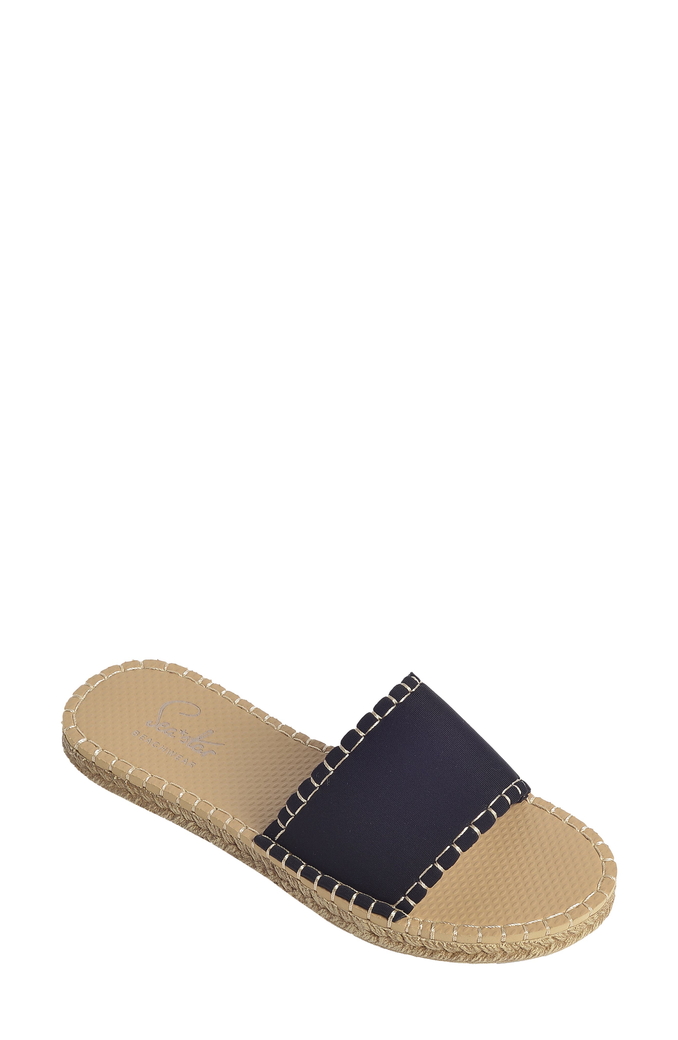 Sea Star Beachwear Cabana Water Resistant Espadrille Slide Sandal, Main, color, 
