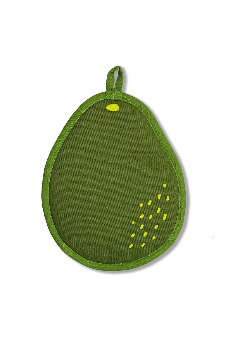 Avocado Tea Towel and Pot Holder Set, Alternate, color, Green