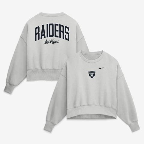 Women's Nike  Gray Las Vegas Raiders Oversized Primetime Phoenix Fleece Sweatshirt