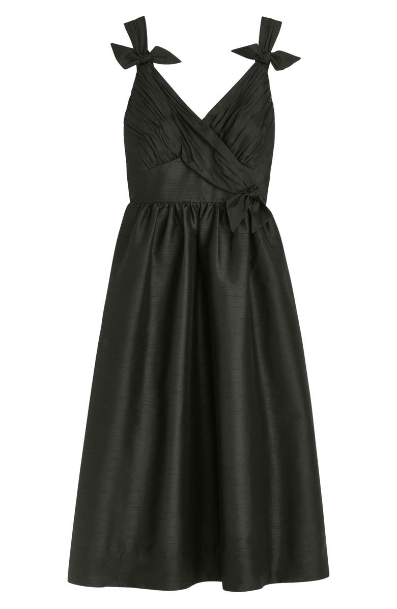Donna Karan New York Bow Fit & Flare Midi Cocktail Dress, Alternate, color, Black