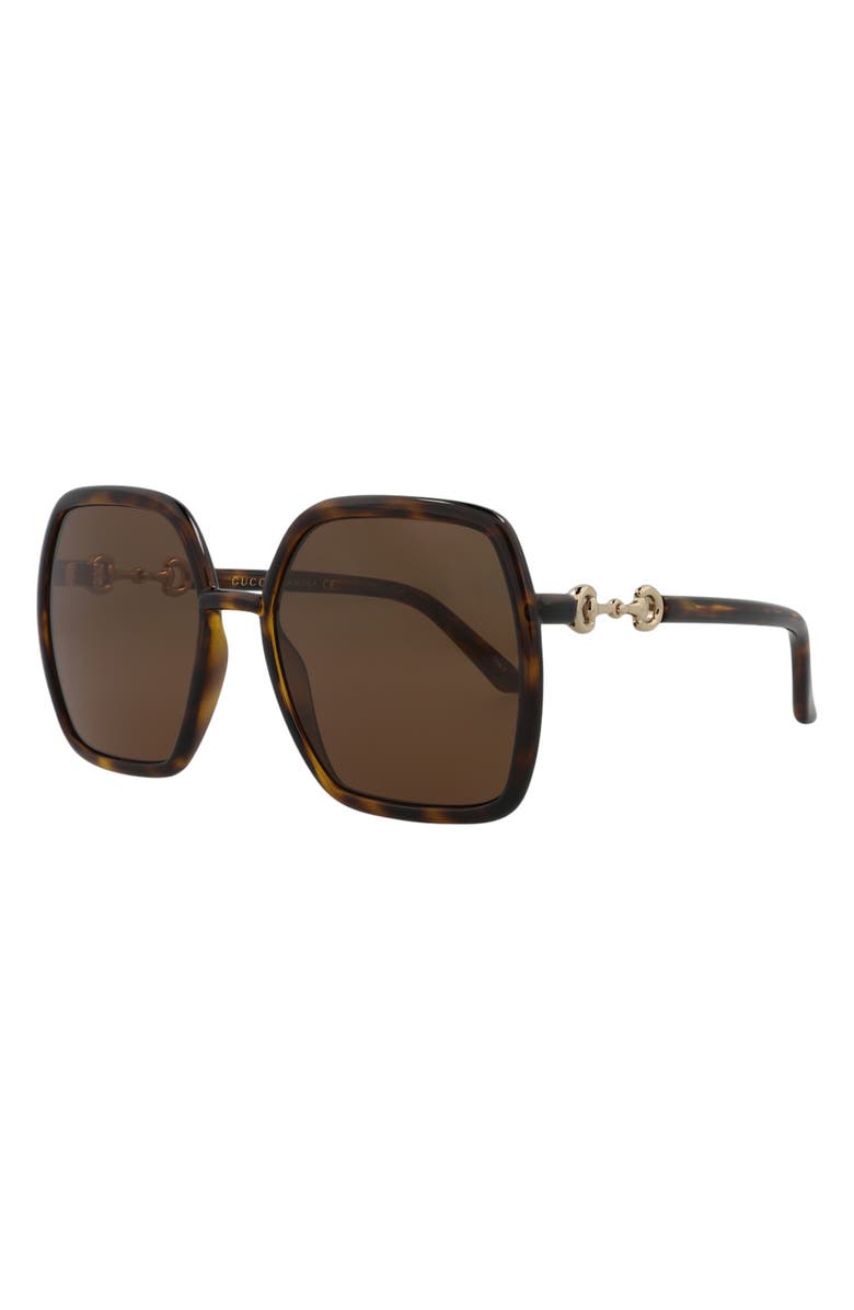 Gucci 55mm Square Sunglasses, Alternate, color, Havana Havana Brown