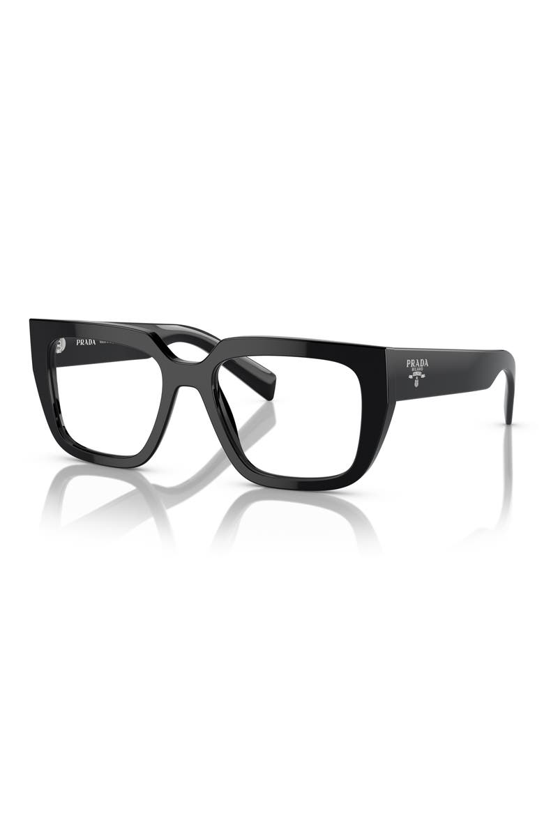 52mm Square Optical Glasses, Alternate, color, BLACK