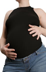 Nom Maternity The Tank Ruched Maternity Rib Tank