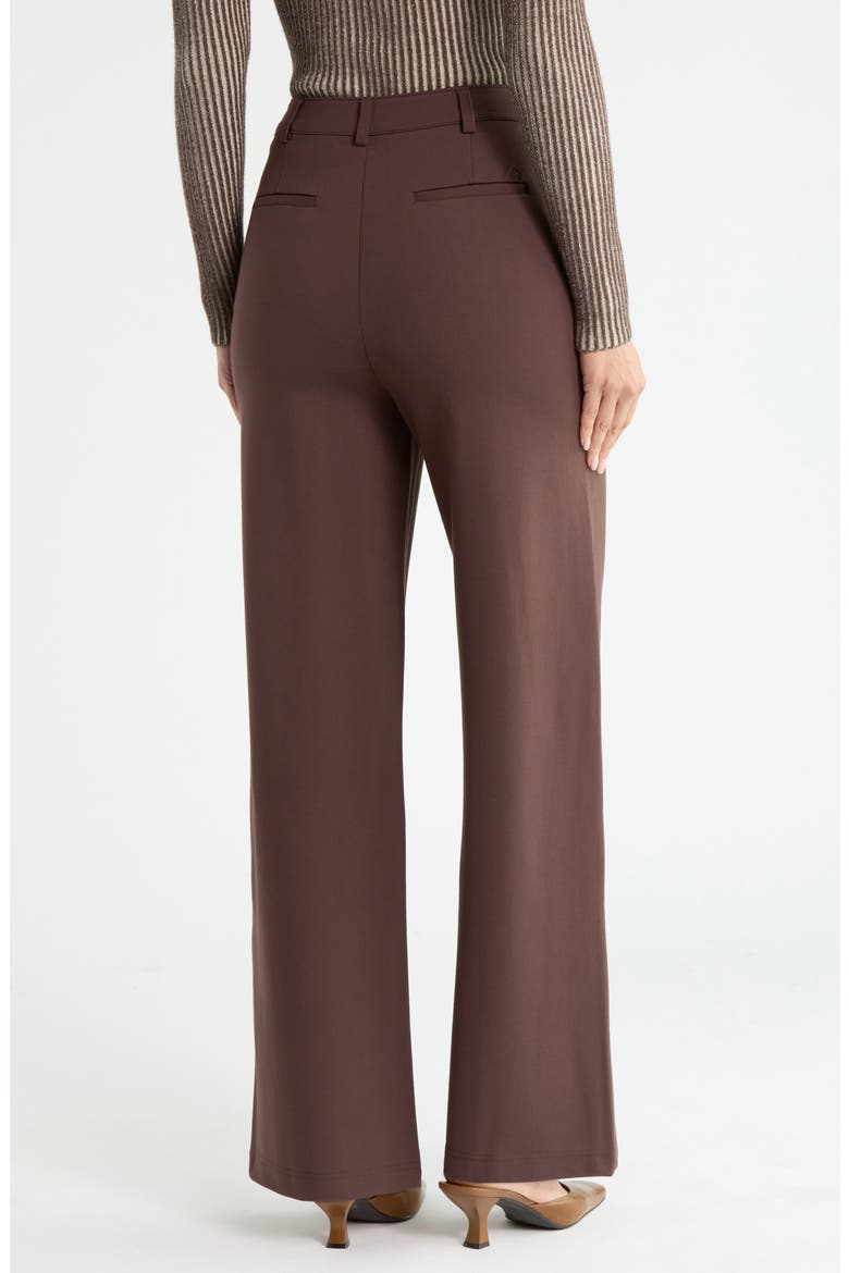 Pintuck Wide Leg Pants, Alternate, color, SEAL BROWN