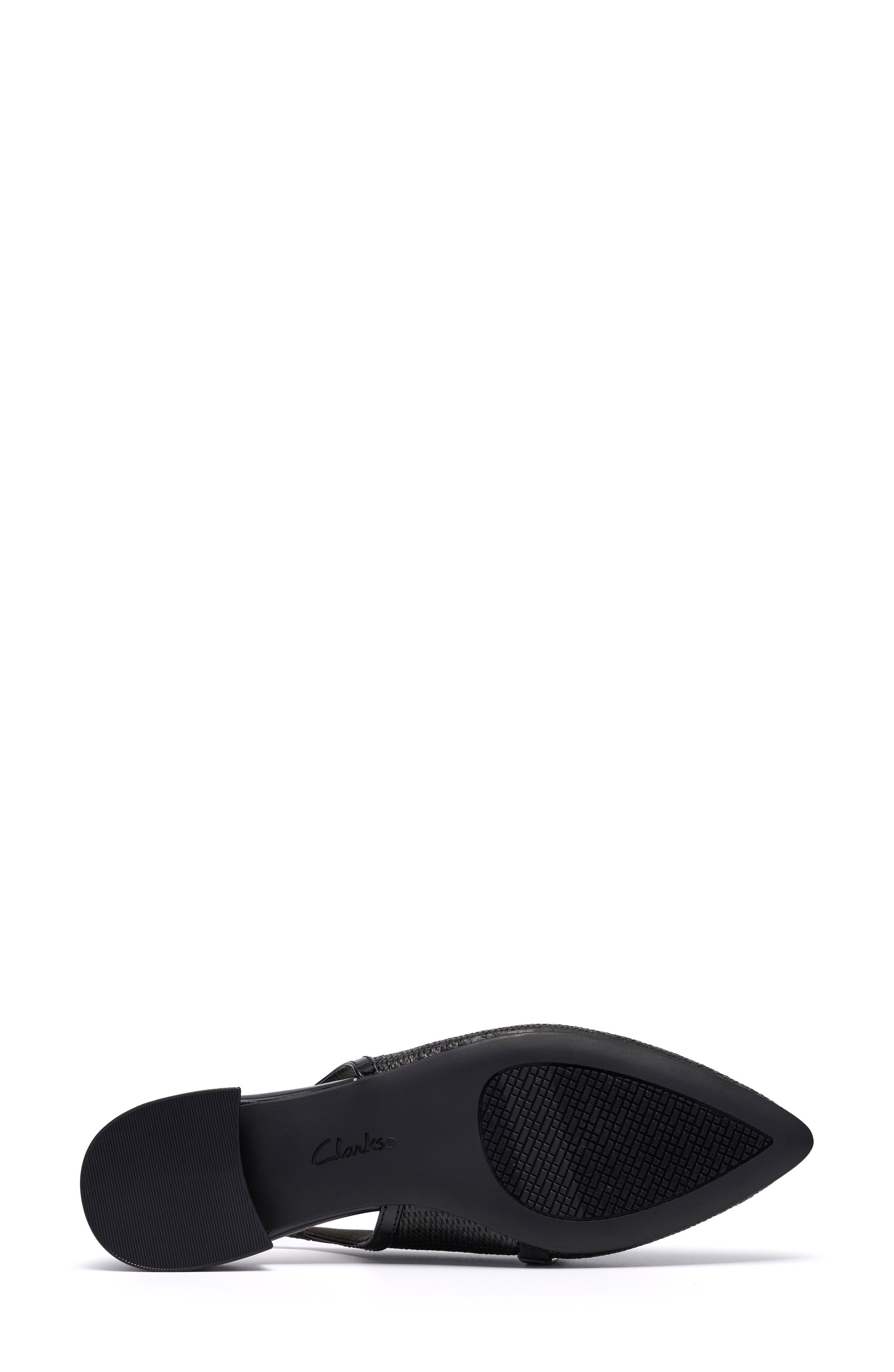 Natalyn Pointed Toe Slingback Flat, Alternate, color, BLACK RAFFIA