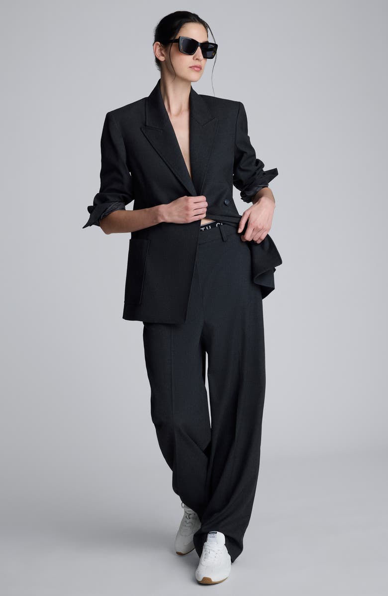 Kenneth Cole High Waist Wide Leg Pants, Alternate, color, Char Cole