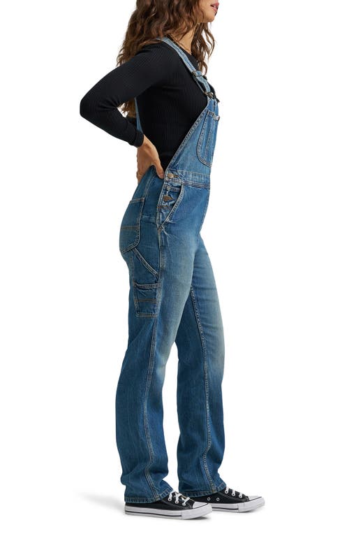Lee Slim Straight Leg Denim Overalls In Blue