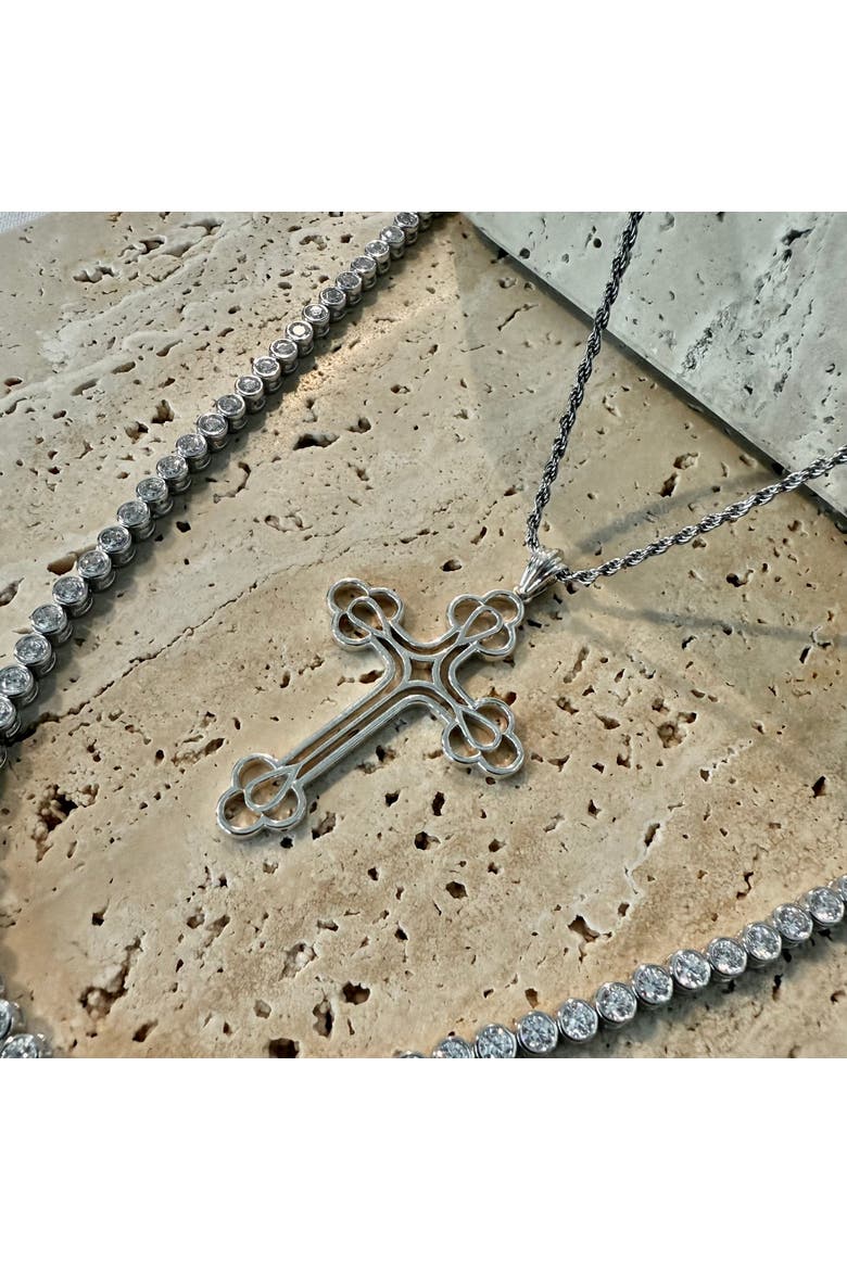 The Billie Cross Pendant, Alternate, color, ilver