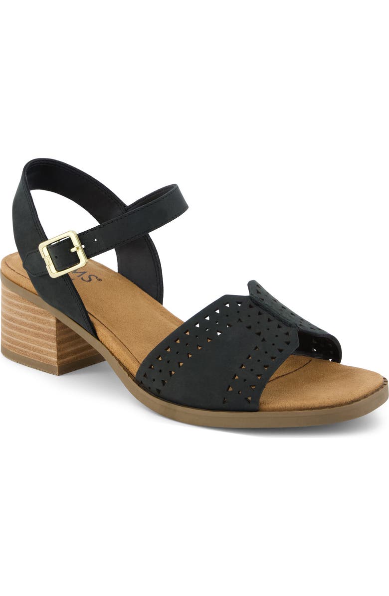 TOMS Eloise Heeled Open Toe Sandal, Main, color, Black