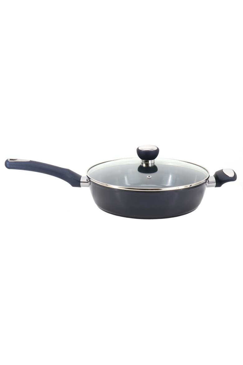 Hawke 3.9 Quart Ceramic Nonstick Aluminum Saute Pan with Lid, Main, color, Blue