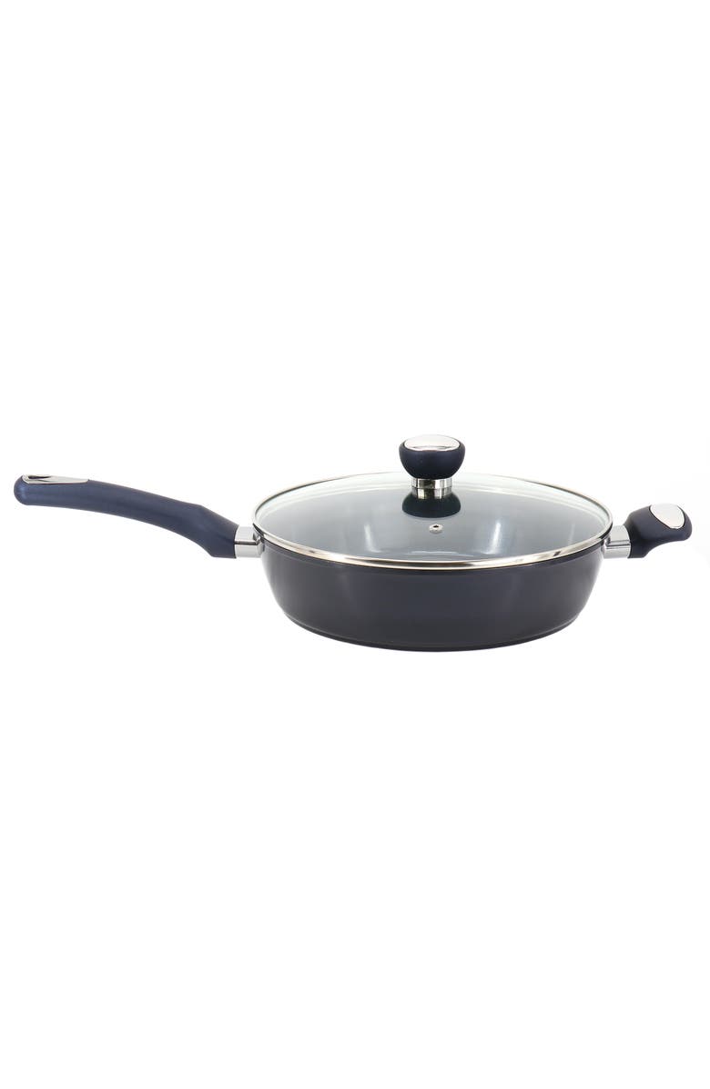OSTER Hawke 3.9 Quart Ceramic Nonstick Aluminum Saute Pan with Lid, Main, color, Blue