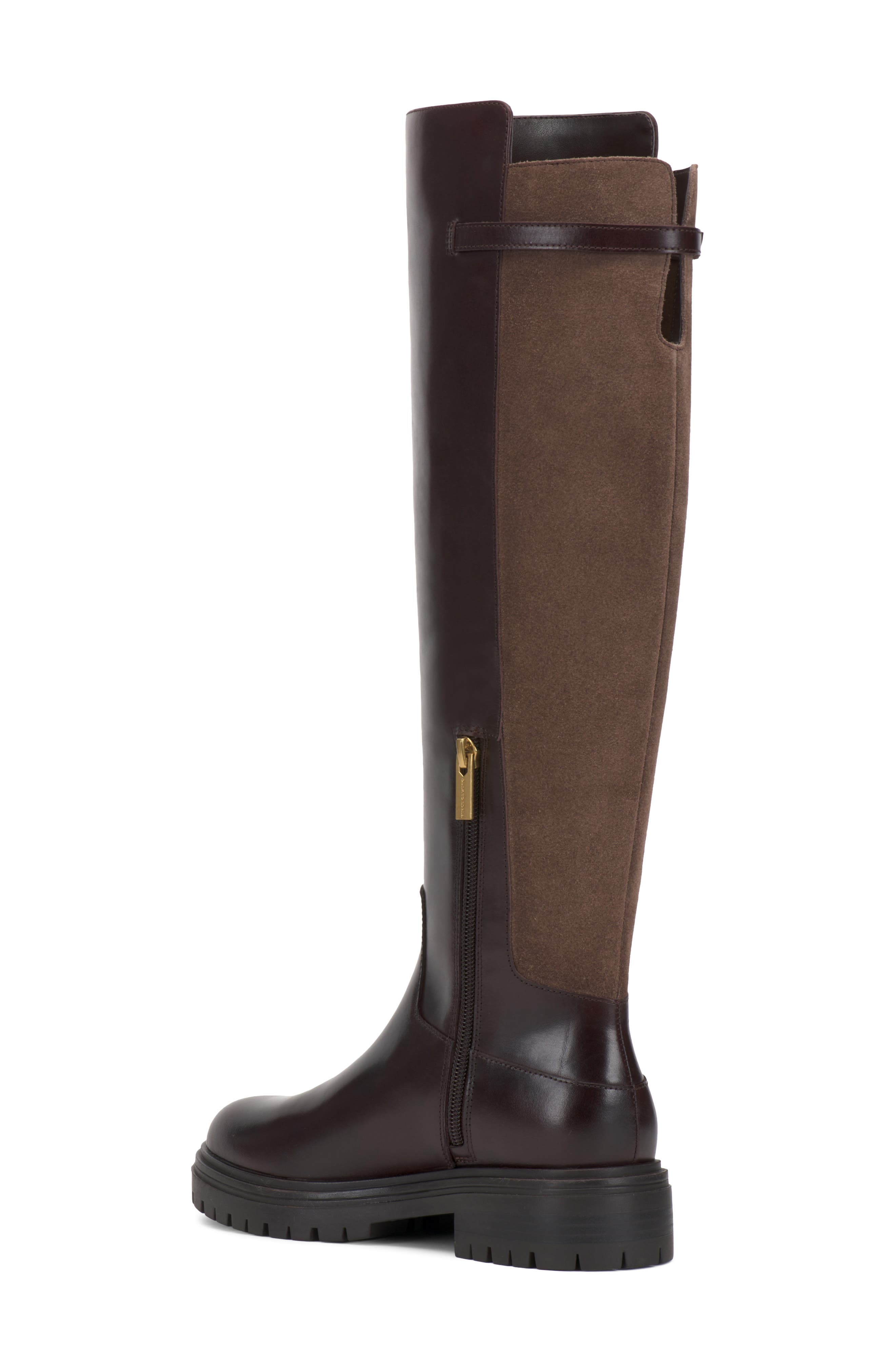 Bertla Leather Knee High Boot, Alternate, color, BROWNIE