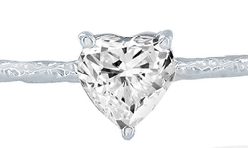 Simona Birthstone Cubic Zirconia Heart Open Cuff Bracelet In Transparent