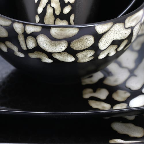 Elama Savannah 16 Piece Stoneware Dinnerware Set In Multi