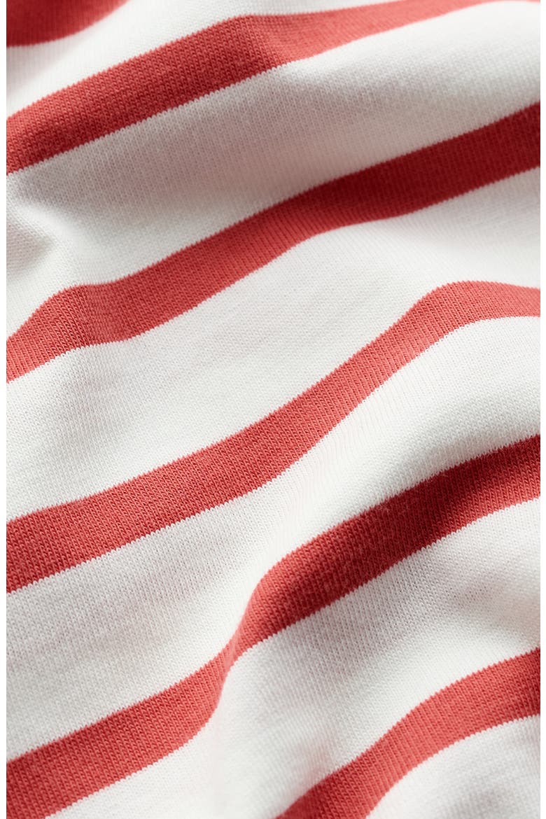 Sailor Stripe Three Quarter Sleeve Organic Cotton T-Shirt, Alternate, color, BRETON CARNELIAN