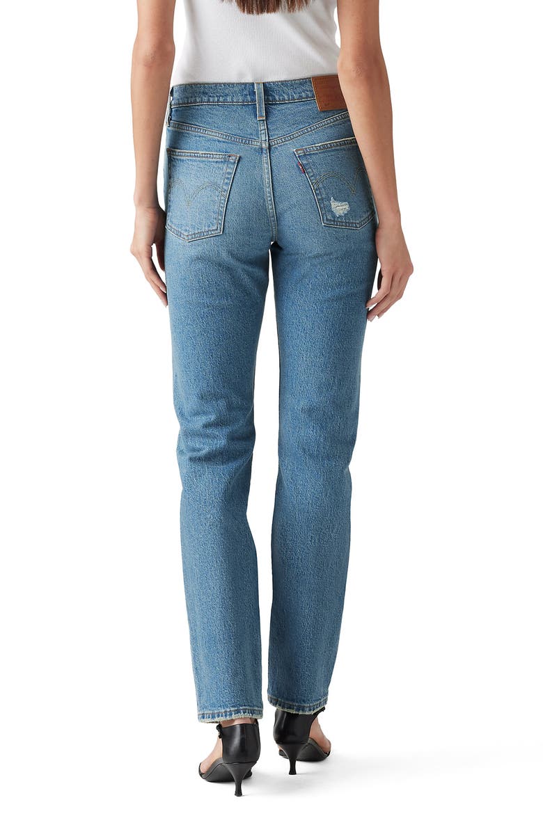 Levi's<sup>®</sup> 501<sup>®</sup> High Waist Distressed Straight Leg Jeans, Alternate, color, 