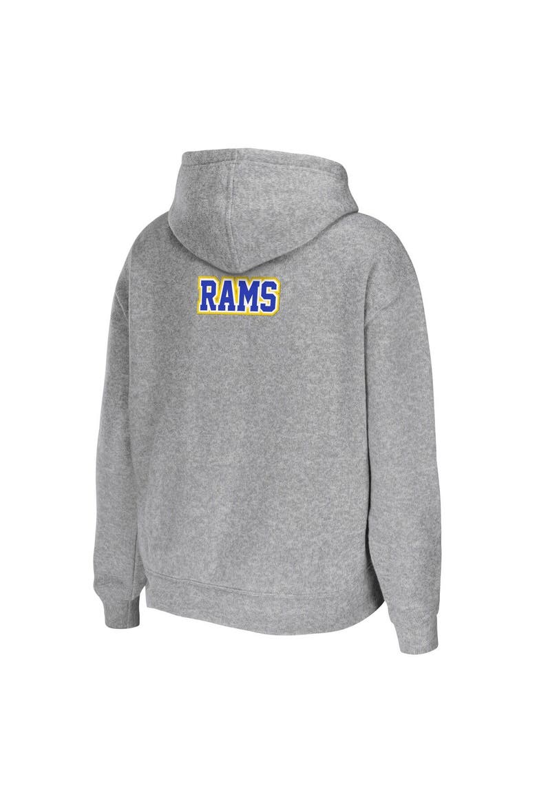Women's WEAR by Erin Andrews Heathered Gray Los Angeles Rams Team Full-Zip Hoodie, Alternate, color, Heather Gray