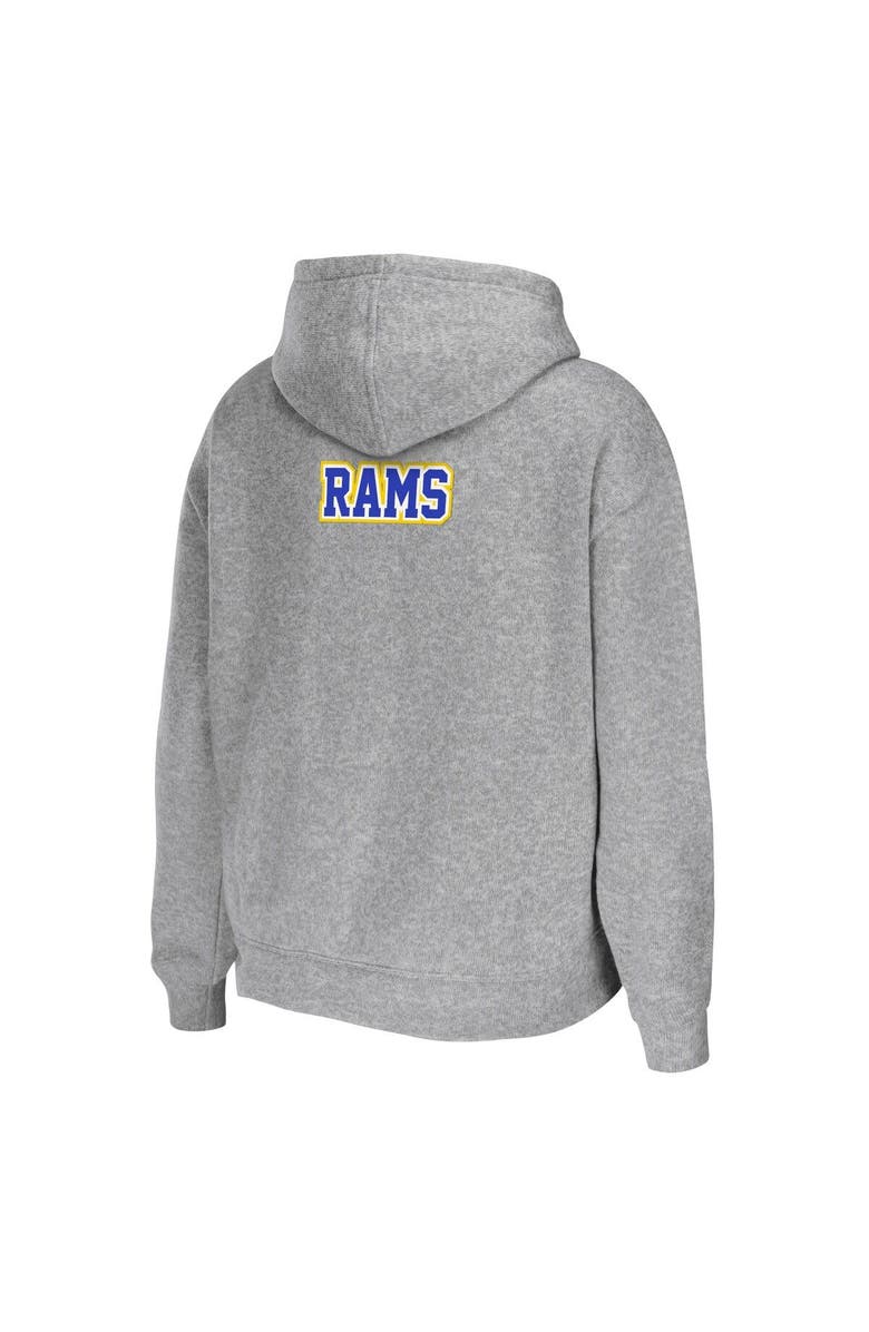 WEAR by Erin Andrews Women's WEAR by Erin Andrews Heathered Gray Los Angeles Rams Team Full-Zip Hoodie, Alternate, color, Heather Gray
