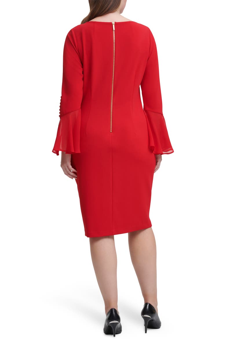 Calvin Klein Long Bell Sleeve Sheath Dress, Alternate, color,