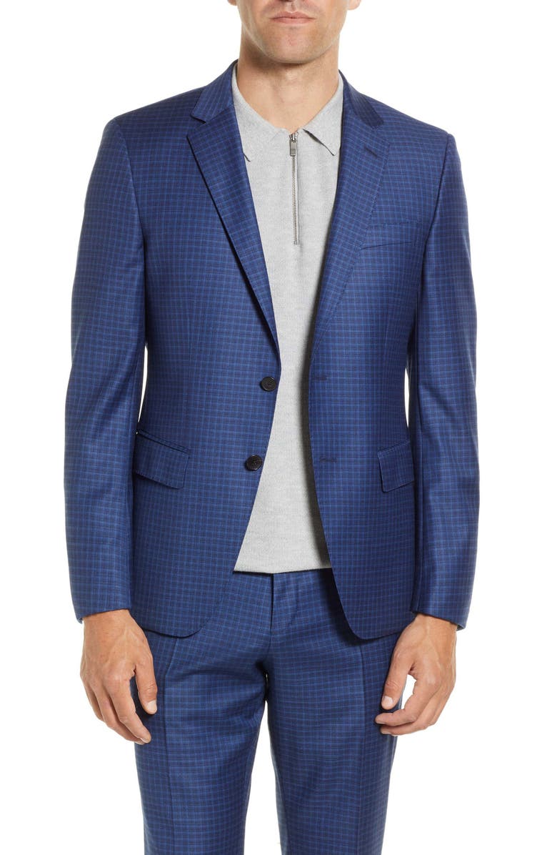 BOSS Huge Fit Plaid Wool Suit, Alternate, color,