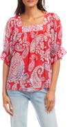 Karen Kane Paisley Ruffle Sleeve Top