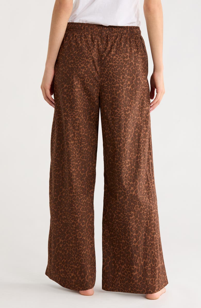 Nordstrom Cotton Poplin Pajama Pants, Alternate, color, Brown Simone Leopard