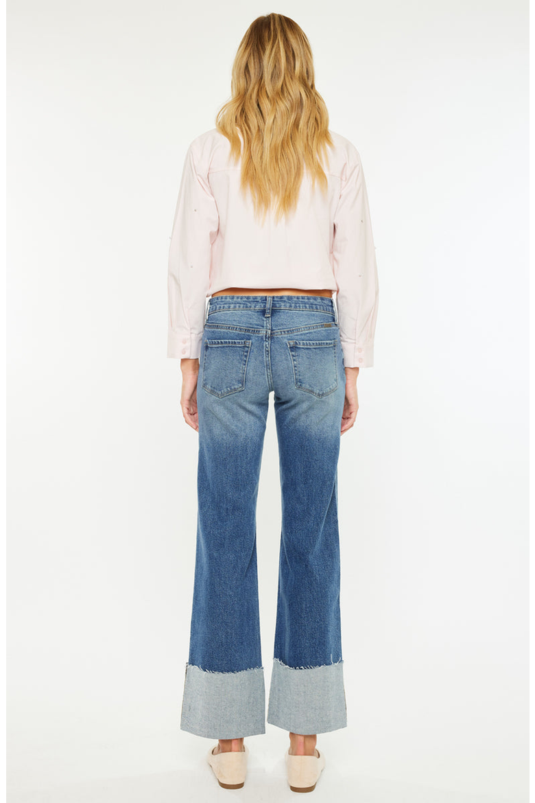 Sierra Mid Rise Wide Leg Jeans, Alternate, color, Dark Wash