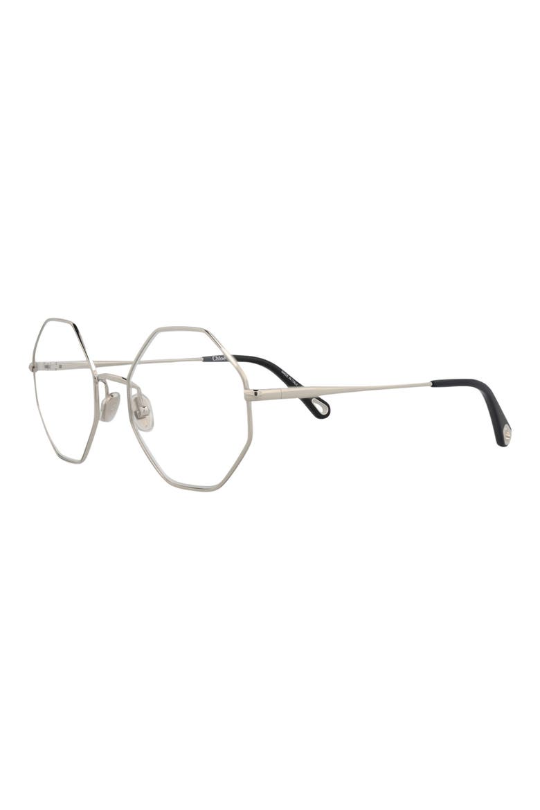Core 53mm Rectangular Optical Glasses, Alternate, color, SILVER SILVER TRANSPARENT