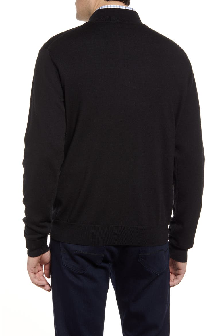 Autumn Crest Wool Blend Quarter Zip Pullover, Alternate, color, BLACK