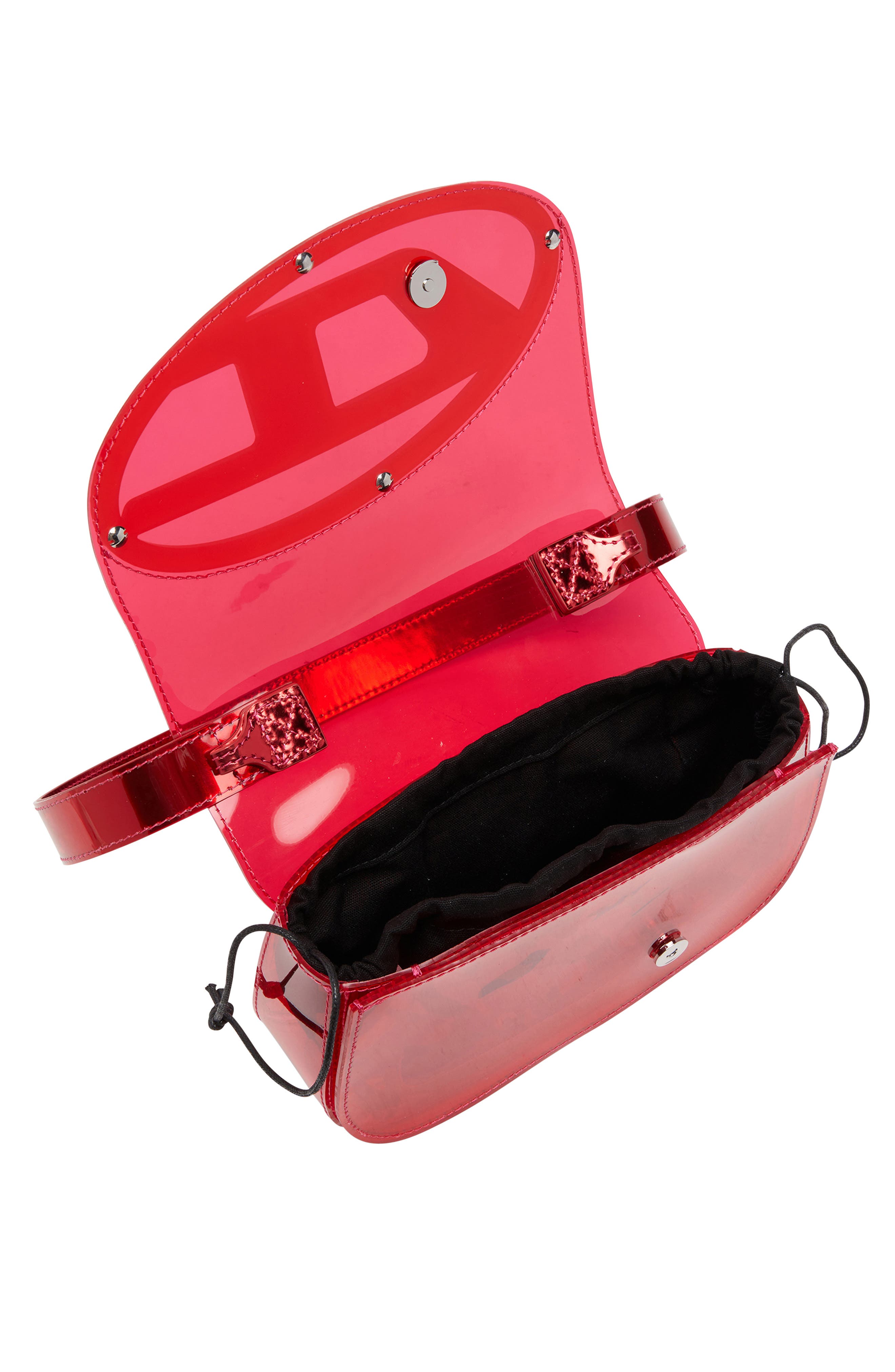 DIESEL<sup>®</sup> 1DR-Iconic Transparent TPU Shoulder Bag, Alternate, color, Red