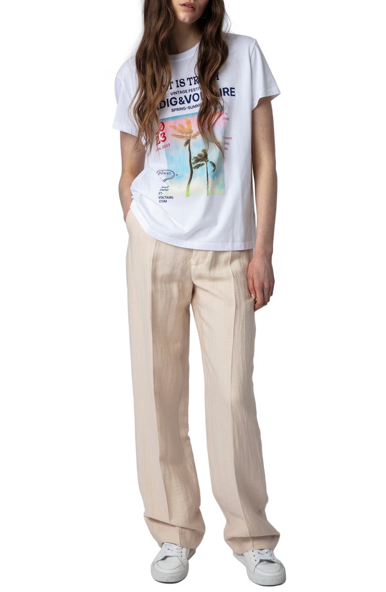 Zadig & Voltaire Zoe Photoprint Palmier Graphic T-Shirt, Alternate, color,