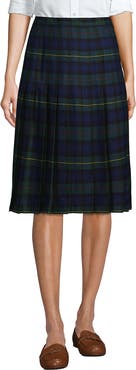 Lands' End School Uniform  Plaid Pleated Skirt Below the Knee